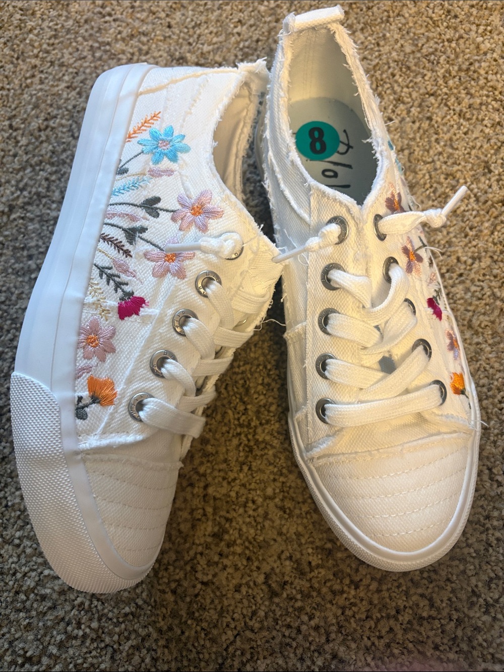Blowfish white canvas sneakers with multicolor floral embroidery - Picture 2 of 7